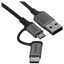 Кабель Ugreen micro USB-B, USB Type-C - USB Type-A черный 1 м [форма - круглая, оплетка - нейлоновая, 3 А, металлический корпус разъемов, 1 шт]