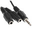 Кабель   Aceline jack 3.5 мм - jack 3.5 мм х2 шт. черный [Male - Female, 0.2 м]