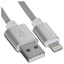Кабель DEXP Lightning 8-pin - USB Type-A серый 1.5 м [форма - круглая, оплетка - стальная, 3 А, металлический корпус разъемов, 1 шт]