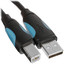 Кабель Vention USB Type-B 4-pin - USB Type-A черный [USB 2.0, форма - круглая, оплетка - ПВХ, 1 шт]