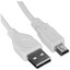 Кабель FinePower mini USB-B - USB Type-A белый 3 м [форма - круглая, оплетка - ПВХ, 2 А, 1 шт]