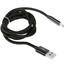 Кабель DEXP USB Type-C - USB Type-A черный 1 м [форма - круглая, оплетка - нейлоновая, 2 А, металлический корпус разъемов]