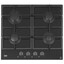 Газовая варочная поверхность Beko HILG64325SDX [конфорок - 4 шт, решетки - чугун, панель - закаленное стекло, электроподжиг, газ-контроль, черный]