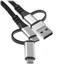 Кабель DEXP micro USB-B, USB Type-C - USB Type-A, USB Type-C серый 1.5 м [форма - круглая, оплетка - нейлоновая, 5 А, металлический корпус разъемов, 1 шт]