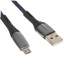 Кабель KEYRON micro USB-B - USB Type-A синий 1.5 м [форма - круглая, оплетка - нейлоновая, 3 А, металлический корпус разъемов, 1 шт]