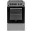 Газовая плита Beko FSGT52110DXO серебристый [конфорок - 4 шт, духовка - 55 л, электроподжиг, газ-контроль панели, гриль, стальные решетки, 50 см x 85 см x 60 см]